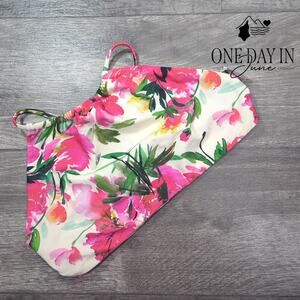 Unique Vintage Summer Flower Cropped Bikini Top Size M